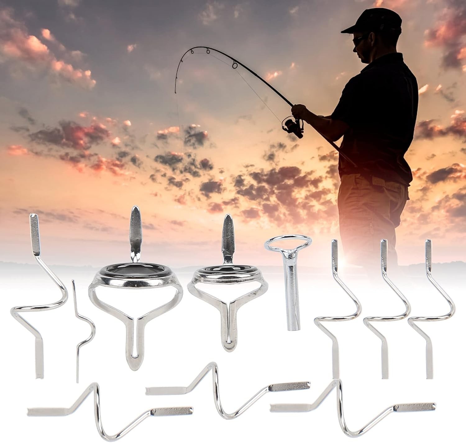Modern Fly Rod Set with Polished Stainless Steel Tools for Angling Enthusiasts