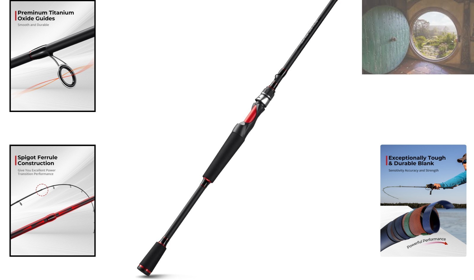 High-Performance Baitcaster Rod – Lightweight, Fast Action, Medium Heavy Power