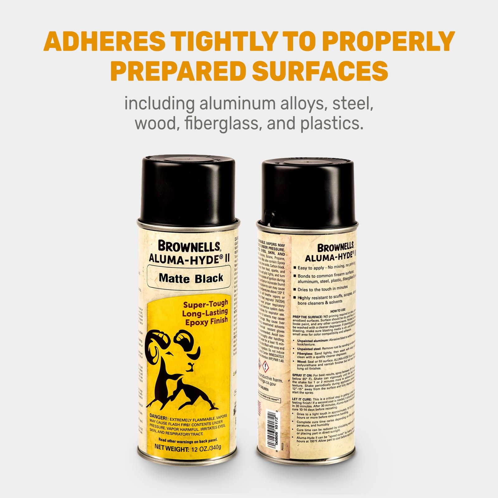 Brownells Aluma-Hyde 2 Epoxy Firearms Finish Aerosol Can Matte Black