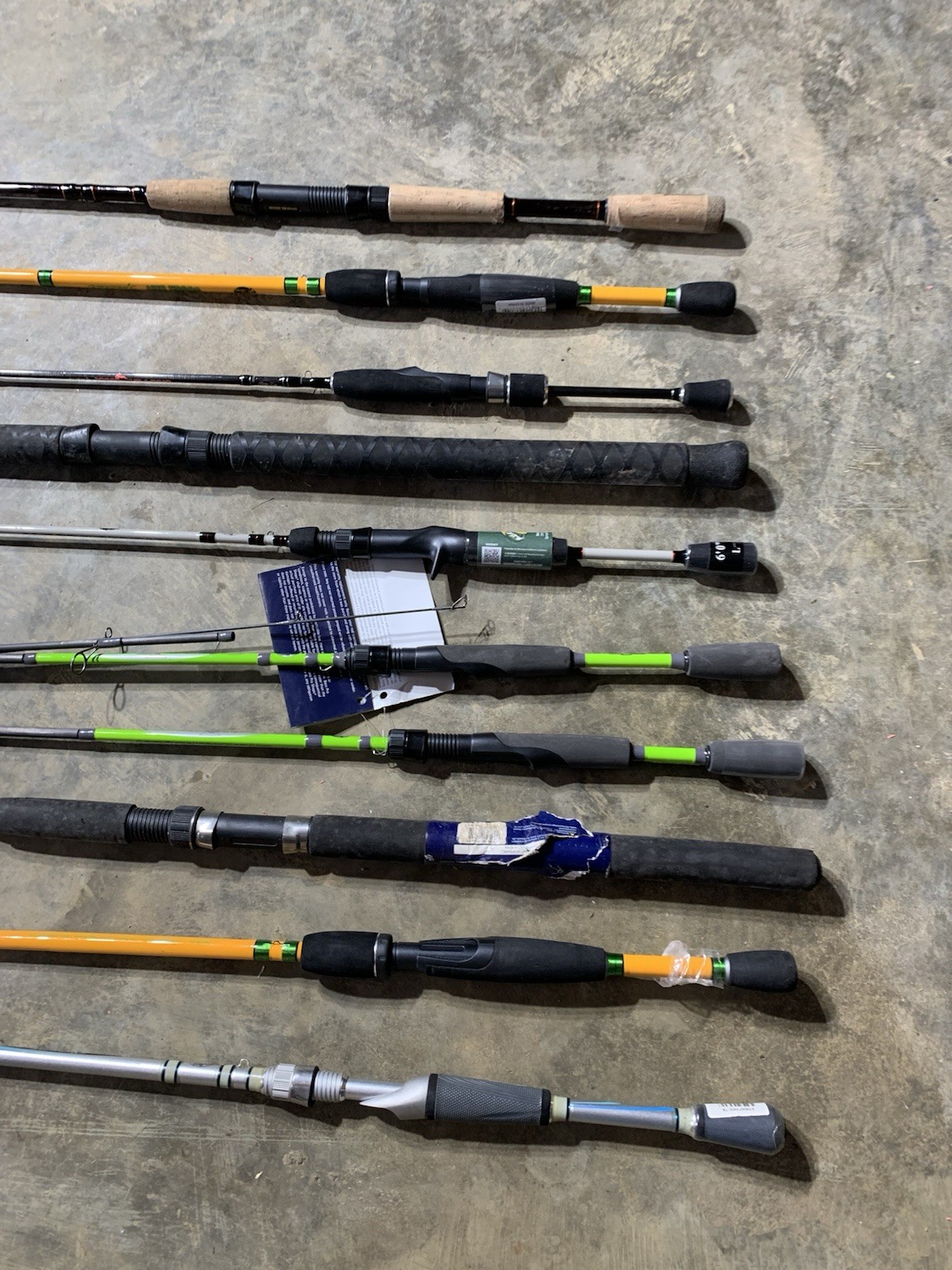 LOT OF 10 BASS PRO SHOPS FISHING RODS (BROKEN)