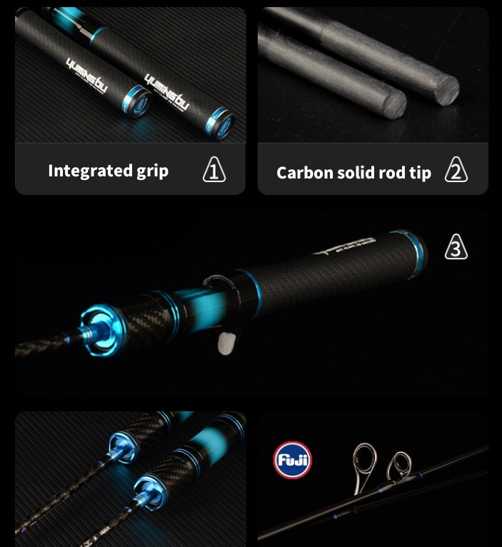 Carbon Fiber Fishing Lure Rod 1.5M 1.68M 1.8M Pole Spinning Casting Rod Lure Rod