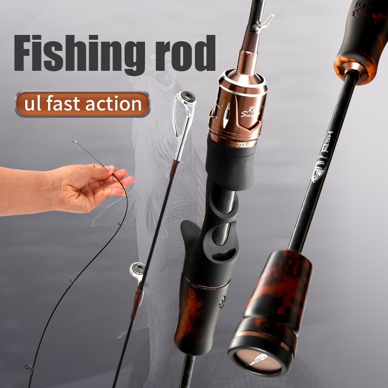 5ft/6ft Carbon Fiber Fishing Rod Spinning Casting Poles Lure Rod 2 Sections Fast