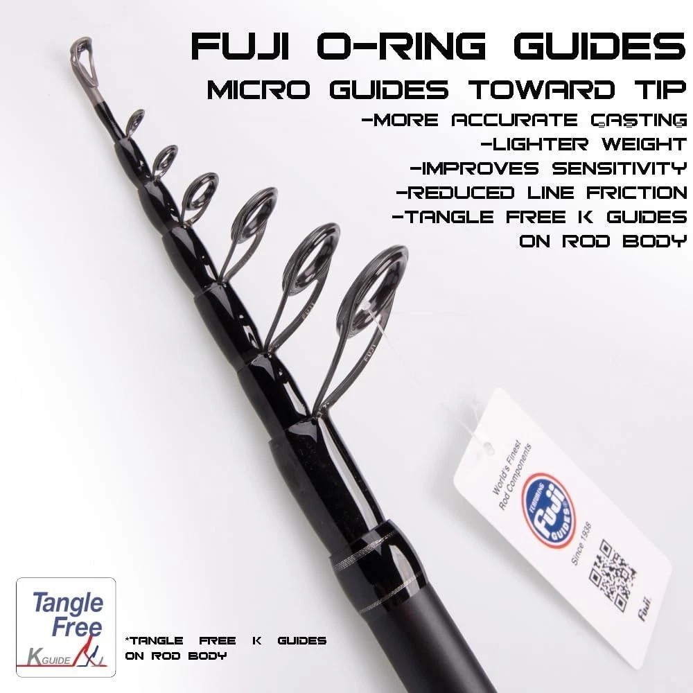 Venture Telescopic Fishing Rods, Rubber Grips, Fuji Guides, Carbon Fiber Rod,…