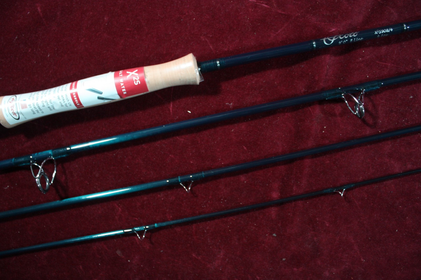 * SCOTT FLY RODS SALT WATER X2S 8WT 9′ FLY ROD X2S908/4 PIECE & CASE MINT NOS *