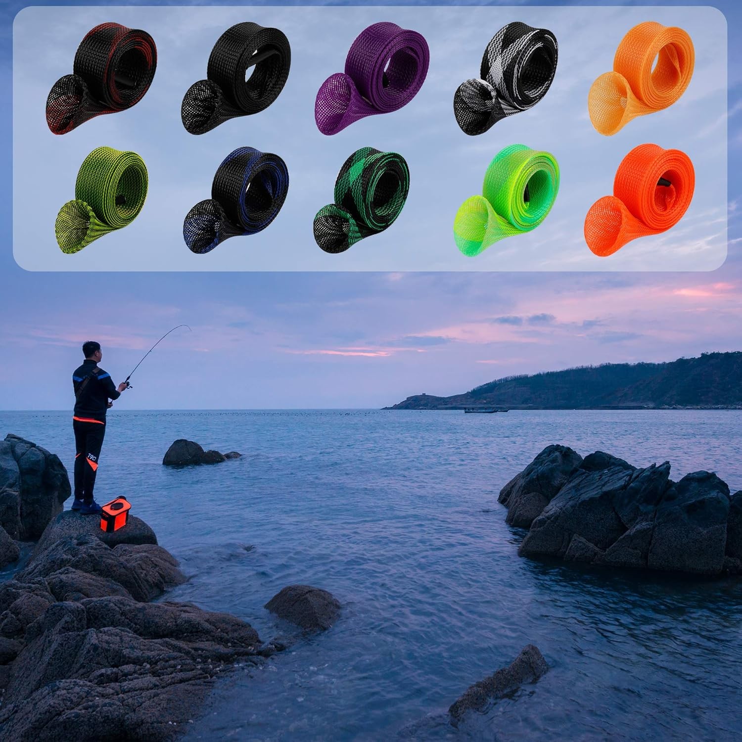 6.5 feet, 7 Feet, black, purple, red/white and blue, gray orange, black…