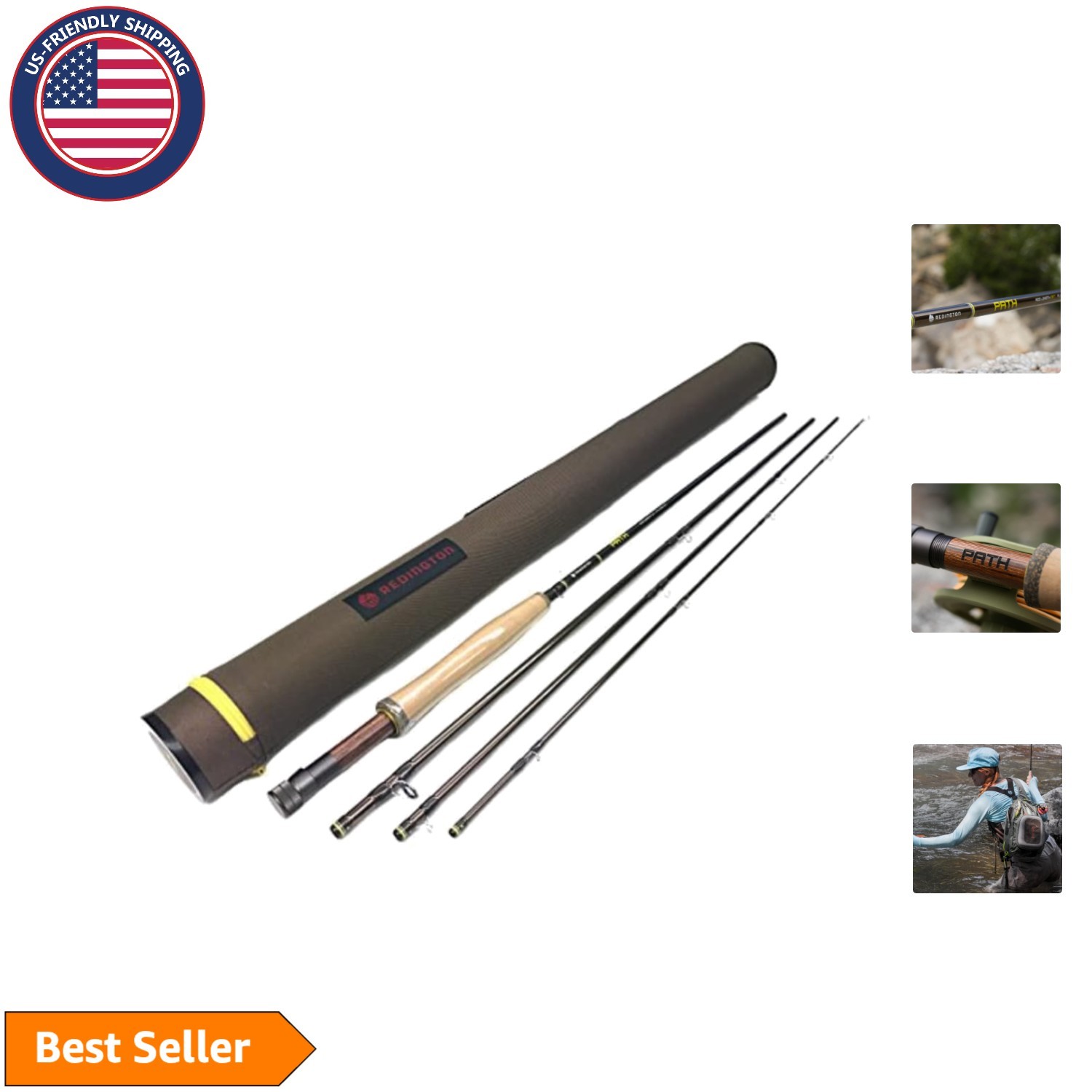 Lightweight 9’0″ Medium Fast Graphite Fly Rod – Easy Assemble with Case
