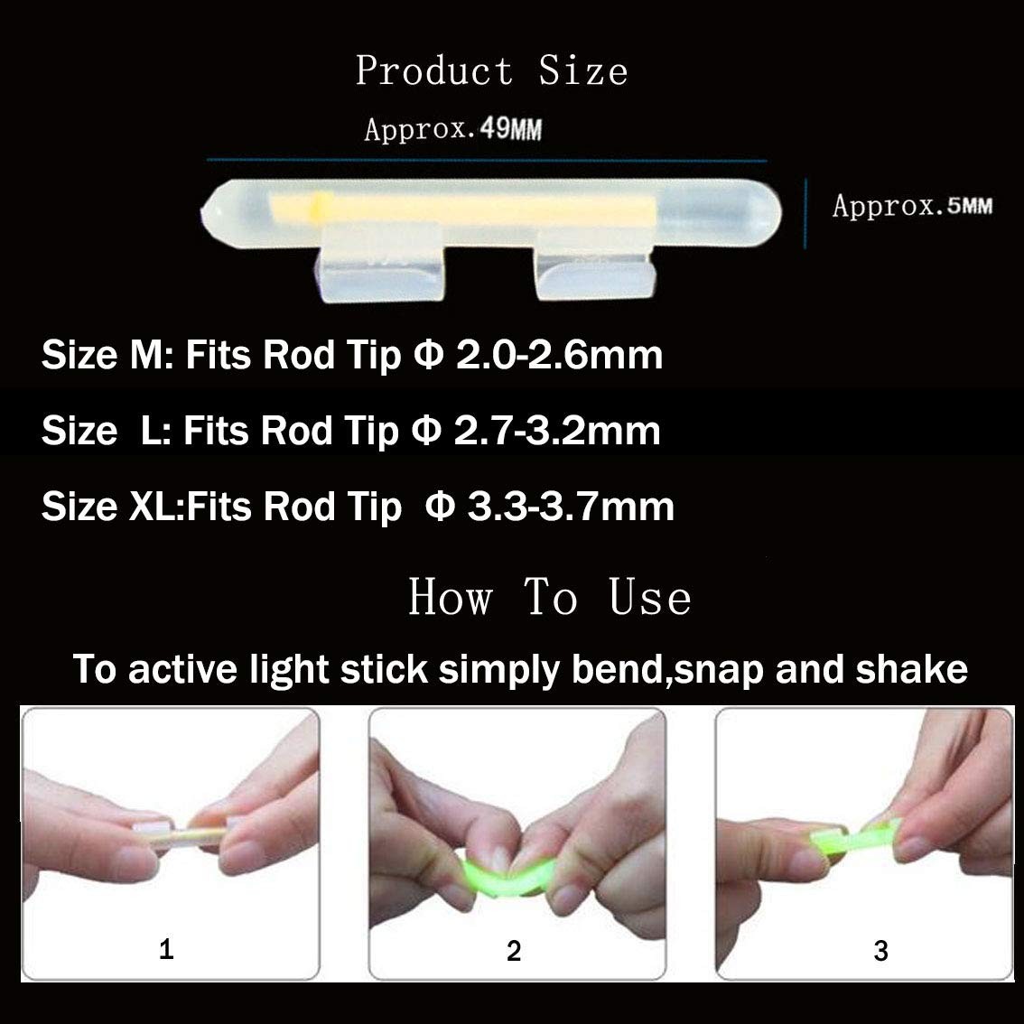 Clip-On Fishing Glow Sticks for Pole Fishing Rod Tip Light Fishing Pole Light…