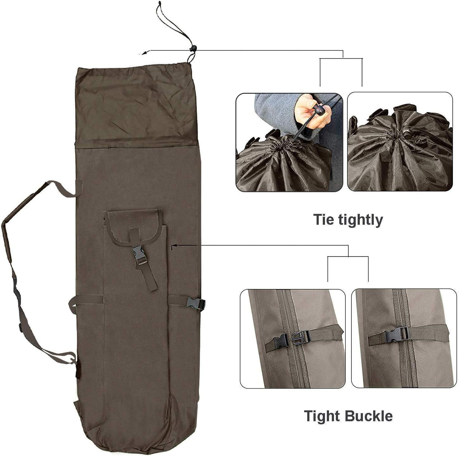 Durable Canvas Fishing Rod & Reel Organizer Bag Travel Carry Case Bag- Holds 5 P