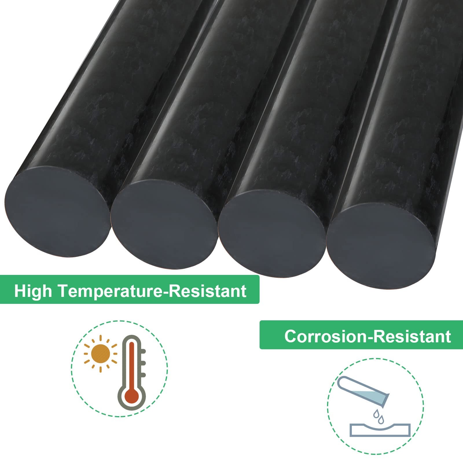 Round Acetal Copolymer Rods 4 Pack 1 Inch Dia 12 Inch Length Plastic Opaque