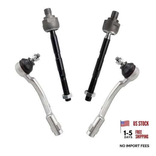 Front Inner and Outer Tie Rod Set 4 Piece Compatible with 2006-2011 PSA32905