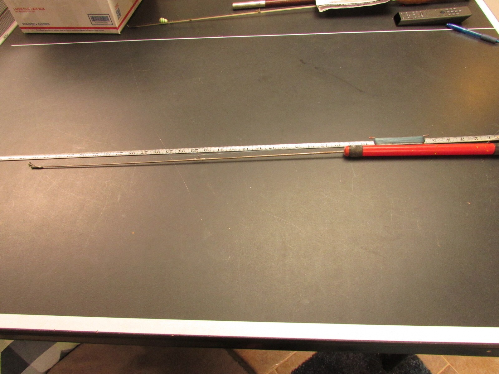Antique Wood Handle Ice Fishing Rod Target Tackle Bay City, Michigan medal rod