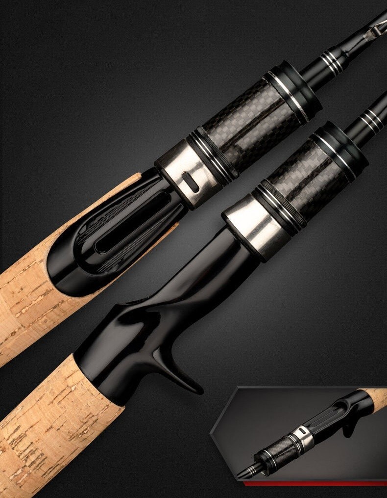 1.5M 1.68M 1.8M Fishing Rods Spinning Casting Pole Carbon Fiber Rod 2 Sections