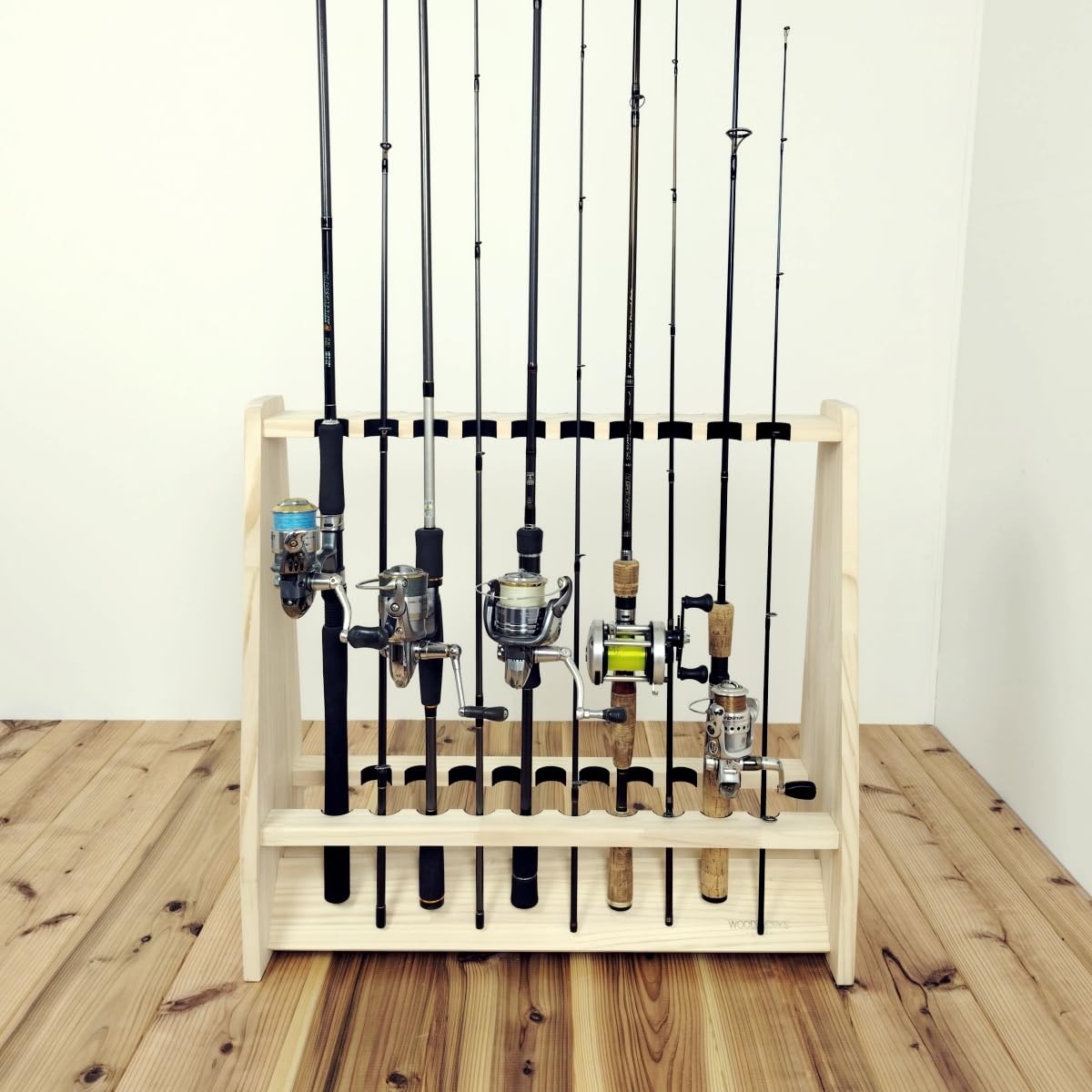 WOOD WORKS Double-Sided Rods for 19 Rods, Assembled, Natural/Black
