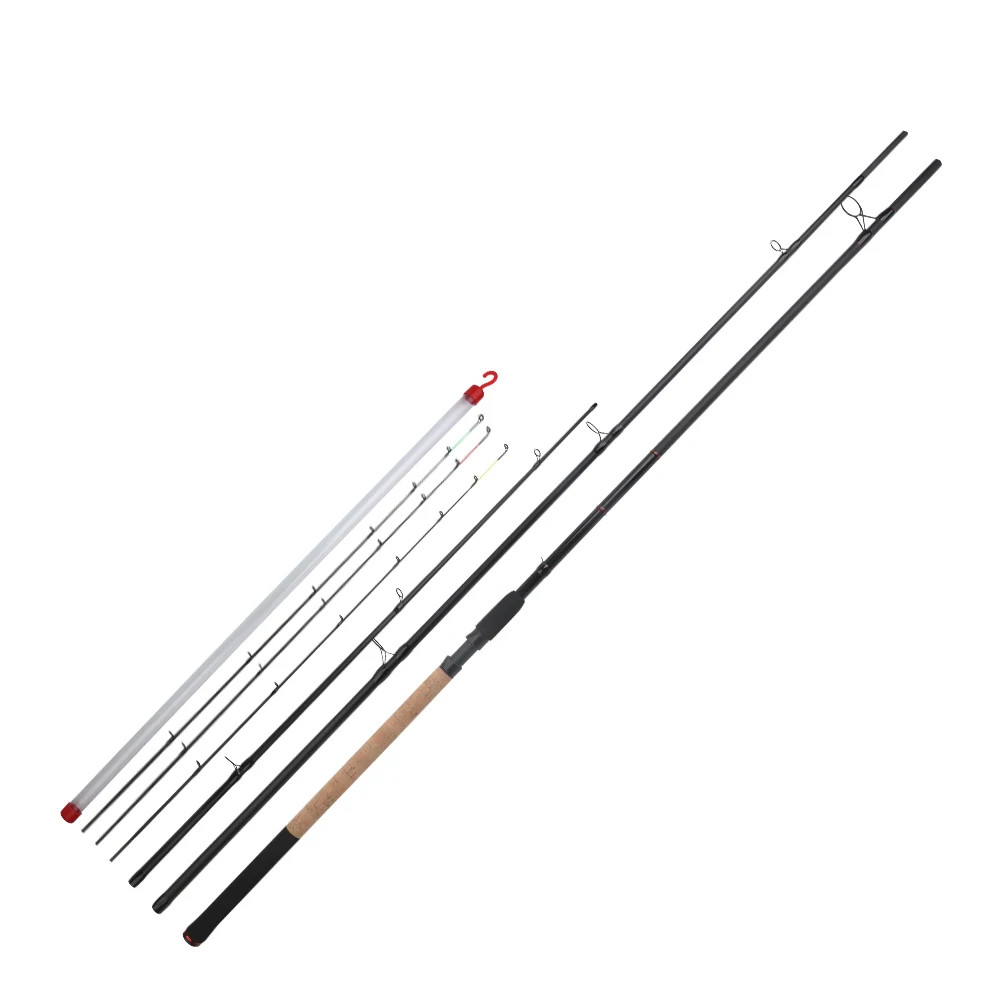 ROLLFISH 3.6M/3.9M Carbon Fiber Feeder Fishing Rod with 3 Spare Solid Tips, Pole