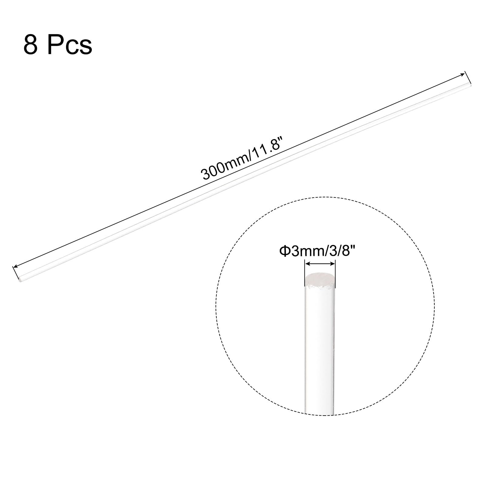 8pcs Acrylic Round Rods 1/8″ x 12″ Clear Acrylic Dowel Rods Sticks Plastic St…
