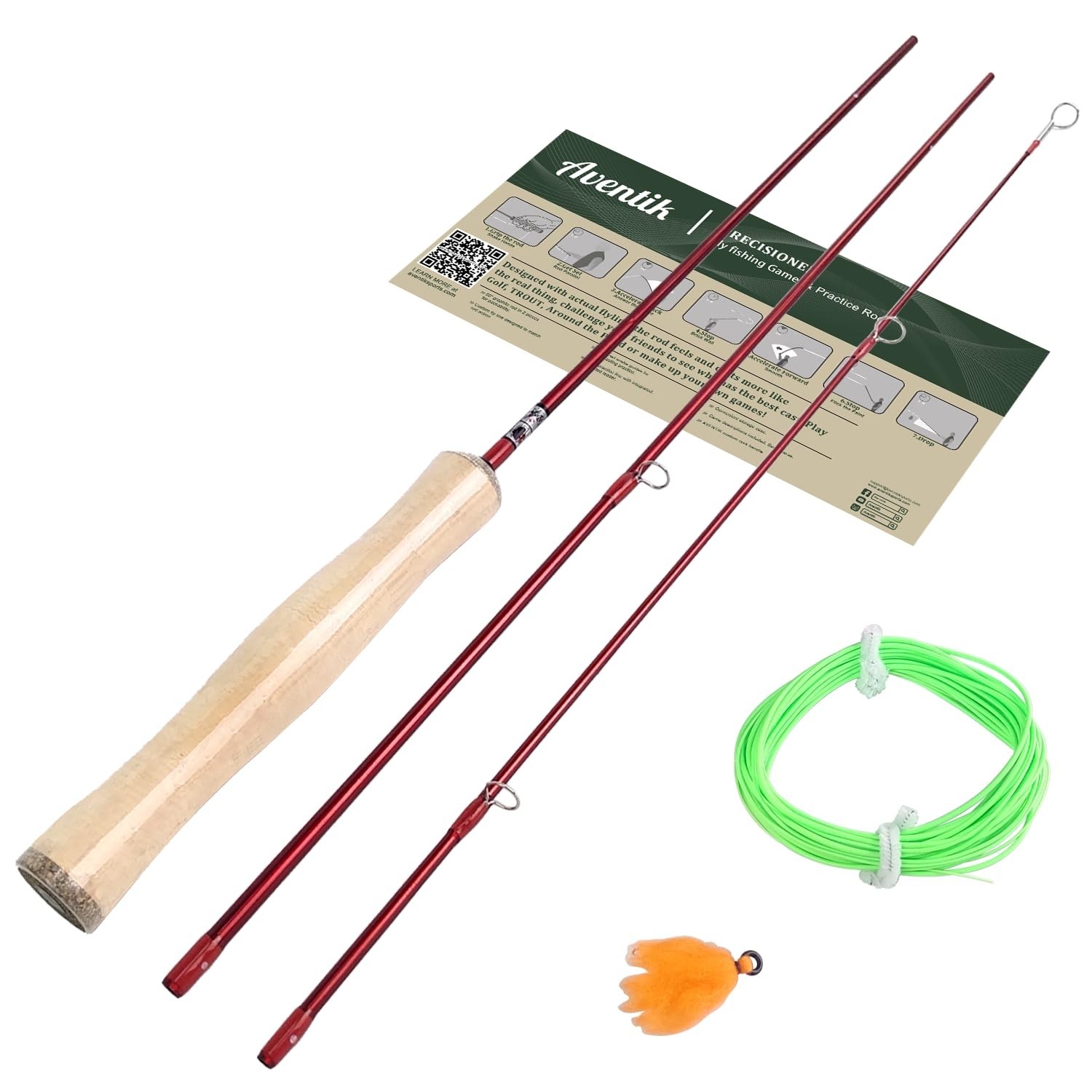 4′ Practice Fly Rod for Beginners – 3-Piece Casting Game Fly Fishing Rod