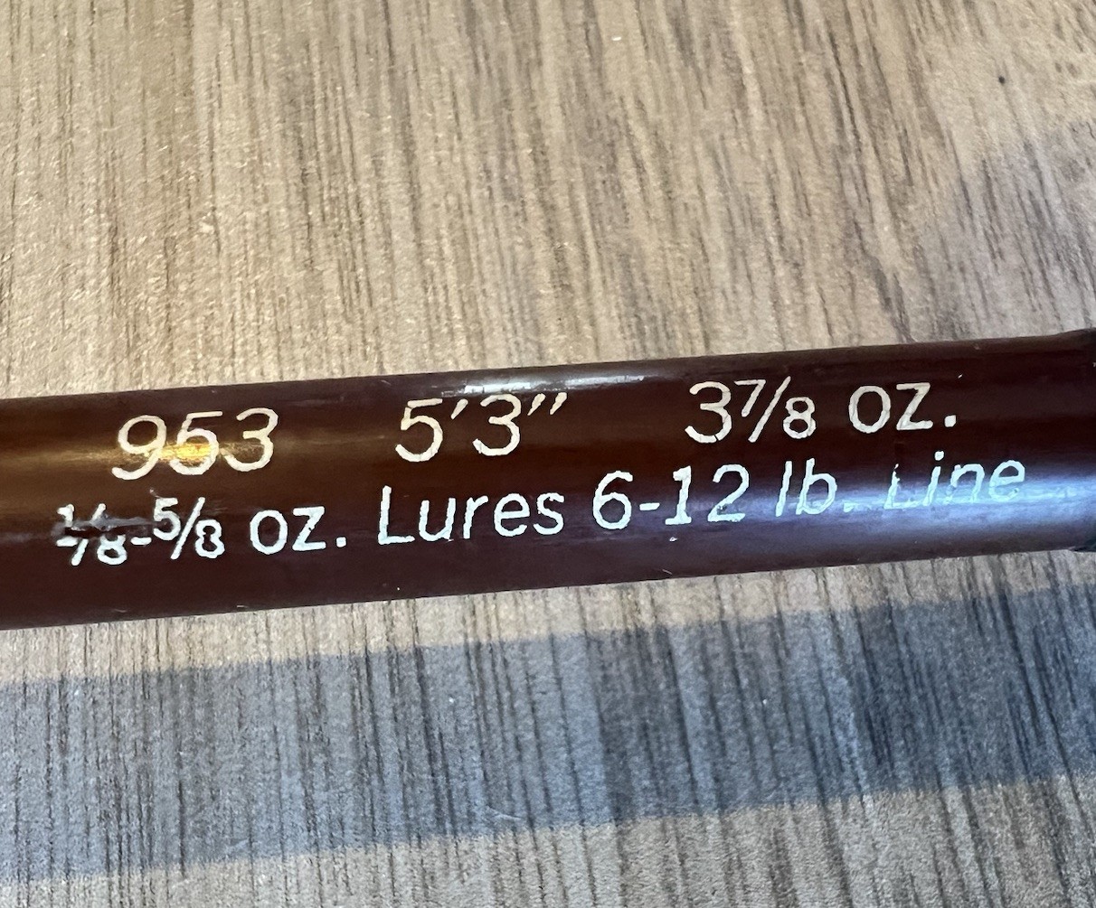 Fenwick Lunker Stik 953 Spinning Fishing Rod 6-12 LB Made in USA