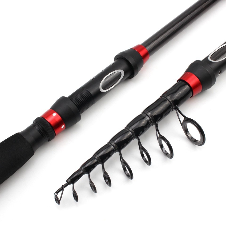 Rock Fishing Rod Carbon Fiber Spinning Telescopic Fishing Rod 1.8M 2.1M 2.4M 3M