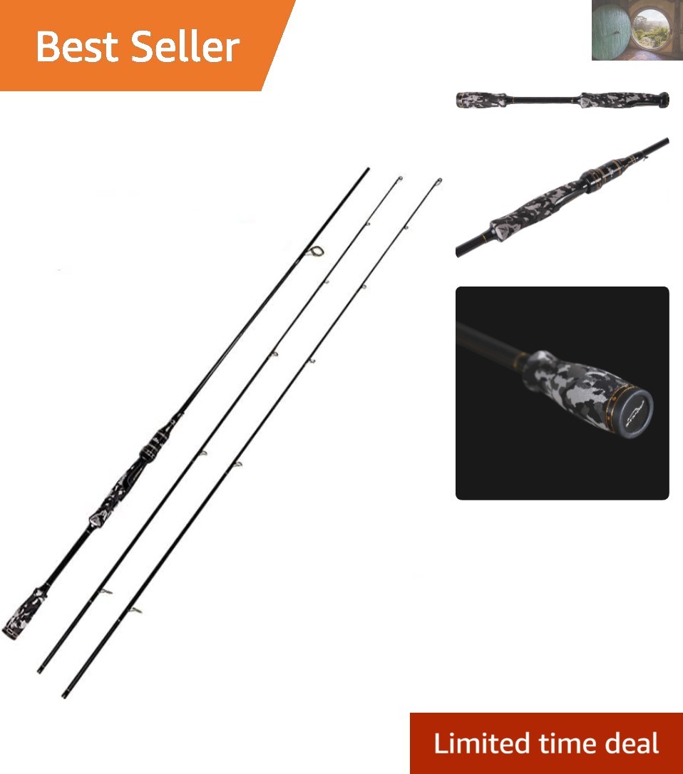 7′ Carbon Fiber Spinning Rod – 2 Piece with Medium Tips for Bass Fishing
