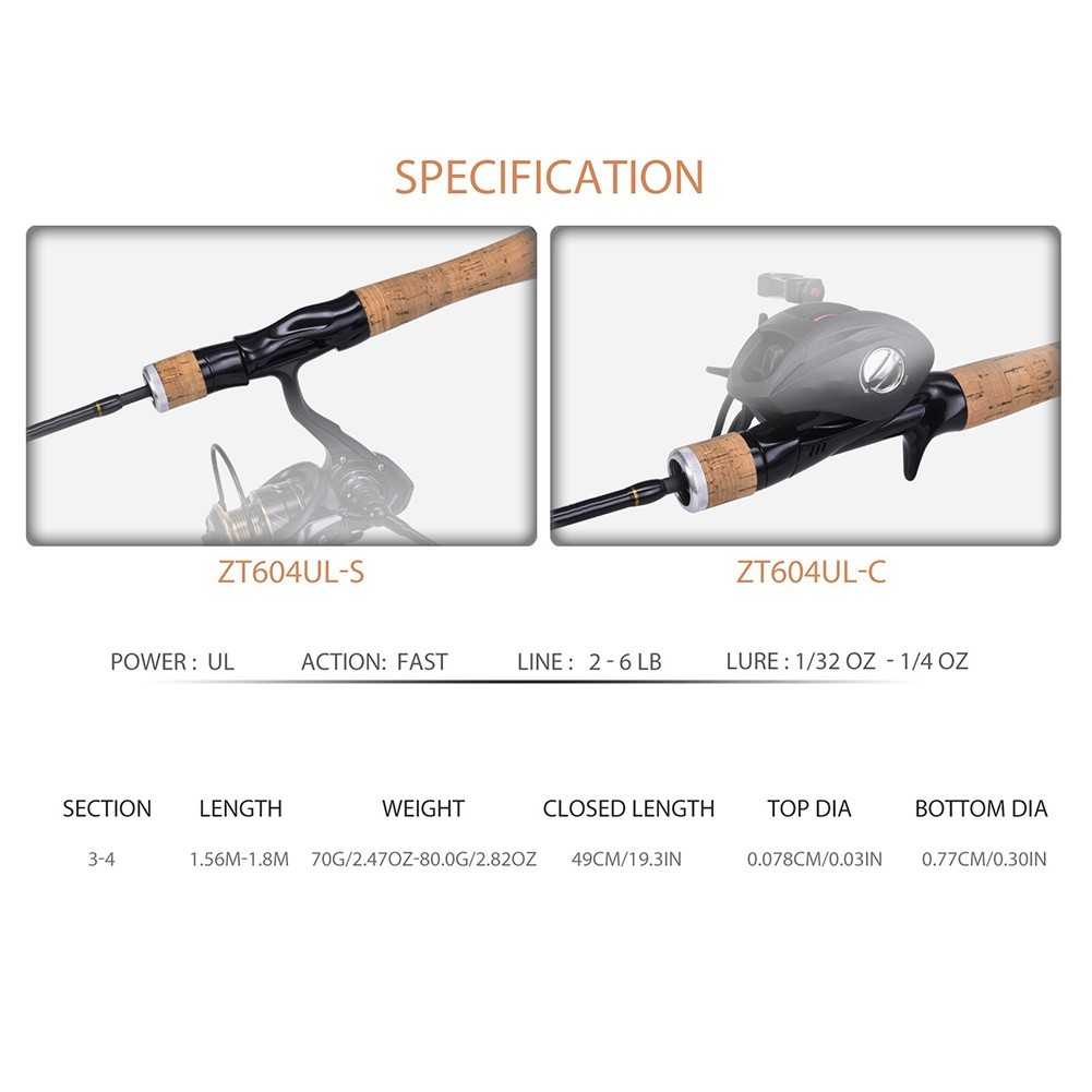 Lure Pole Fishing Rod Horse Mouth Pole Parts Portable Travel 1 Pc 100g