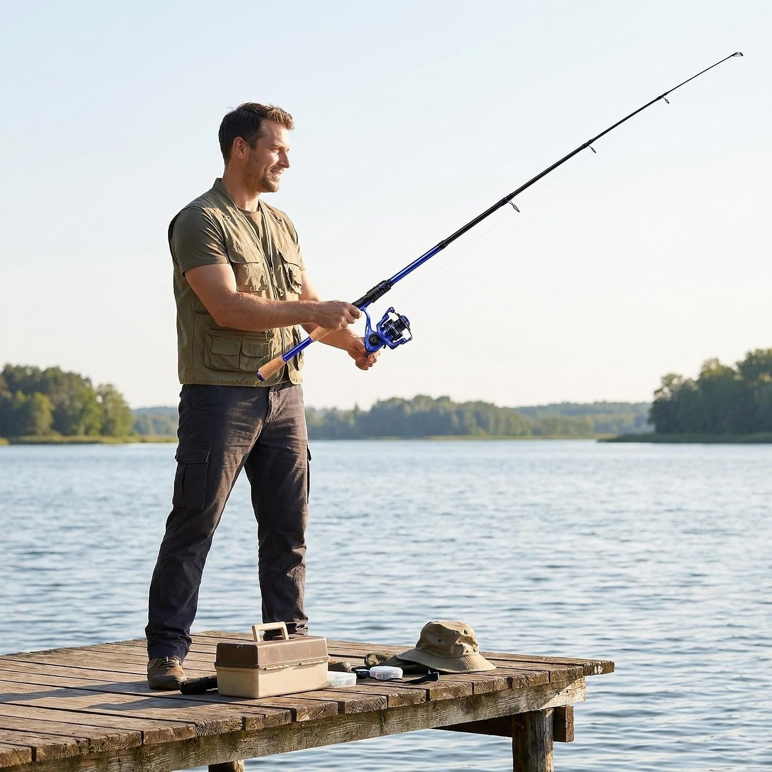 Portable Fishing Rods,Telescopic Spinning Rod with 24T Carbon & Carbon Tip, Cork