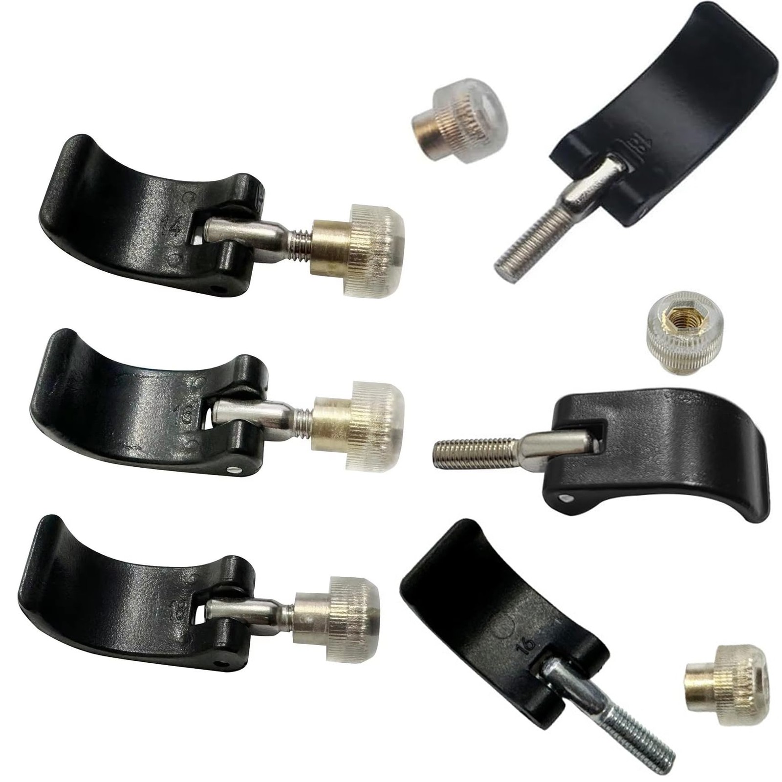 DraCra 6 Pack Trikking Poles Clamp Replacement External Quick Flip Lock Black