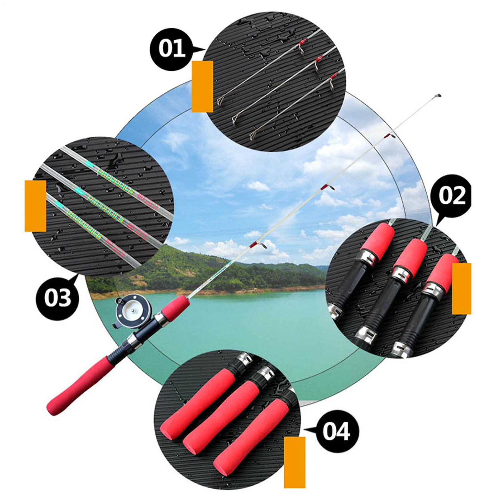Mini Ice Fishing Rod Fiberglass Fiber Pole Fishing Rods Fish Tool