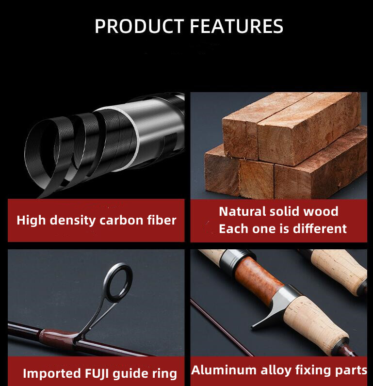 Fishing Rods 1.68M 1.8M Casting Spinning Rod Carbon Fiber 2 Section Lure 1.5-8g