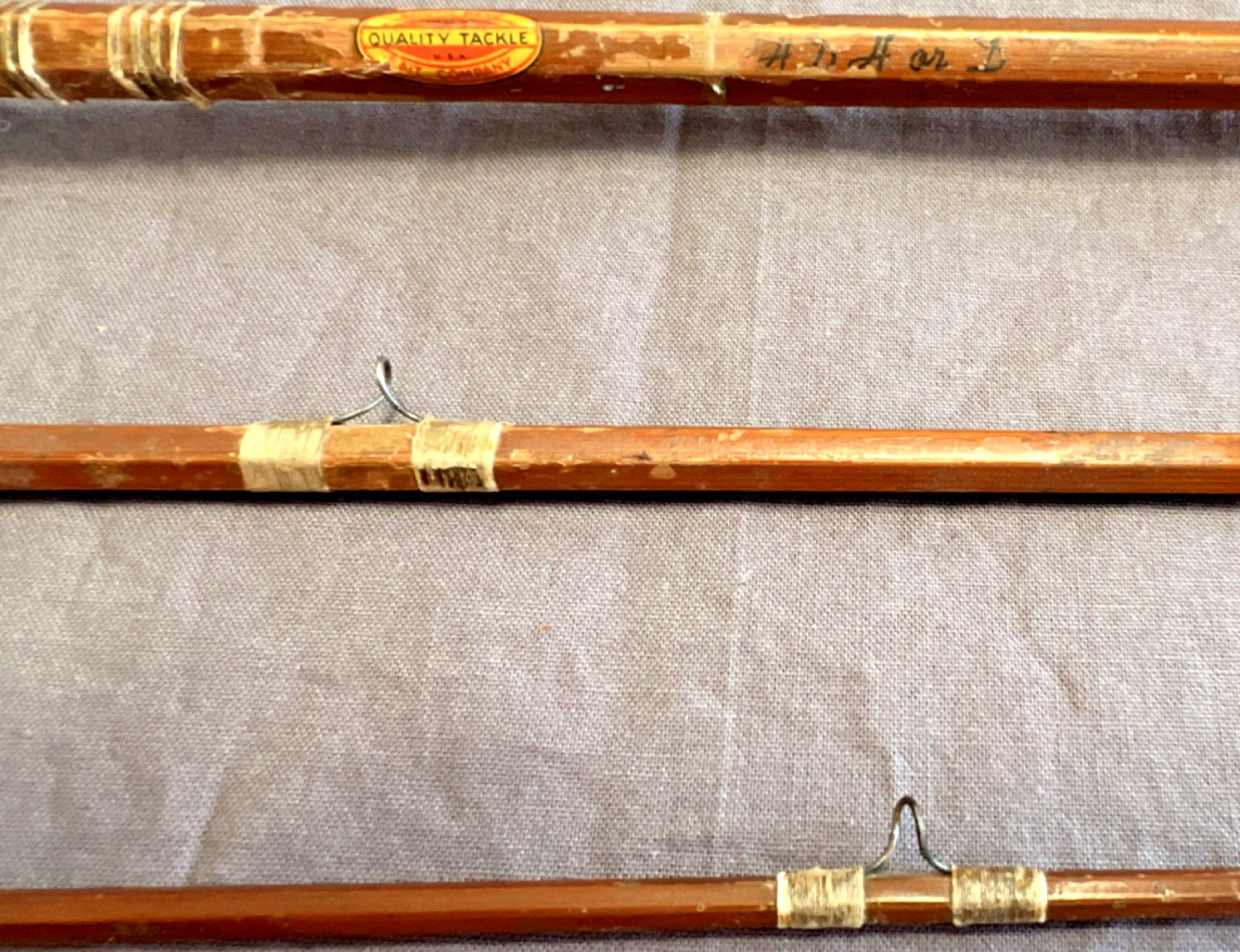 Quality Tackle Bamboo Fly Fishing Rod 9ft 3pc Cork Handle Metal Ferrules Brown