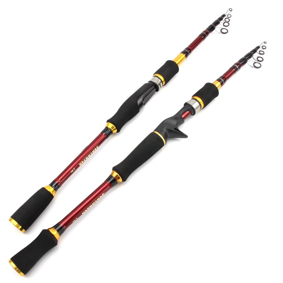 Telescopic Carbon Fiber Rod 1.8m-2.4m Lengths Portable Hard Fishing Short Pole