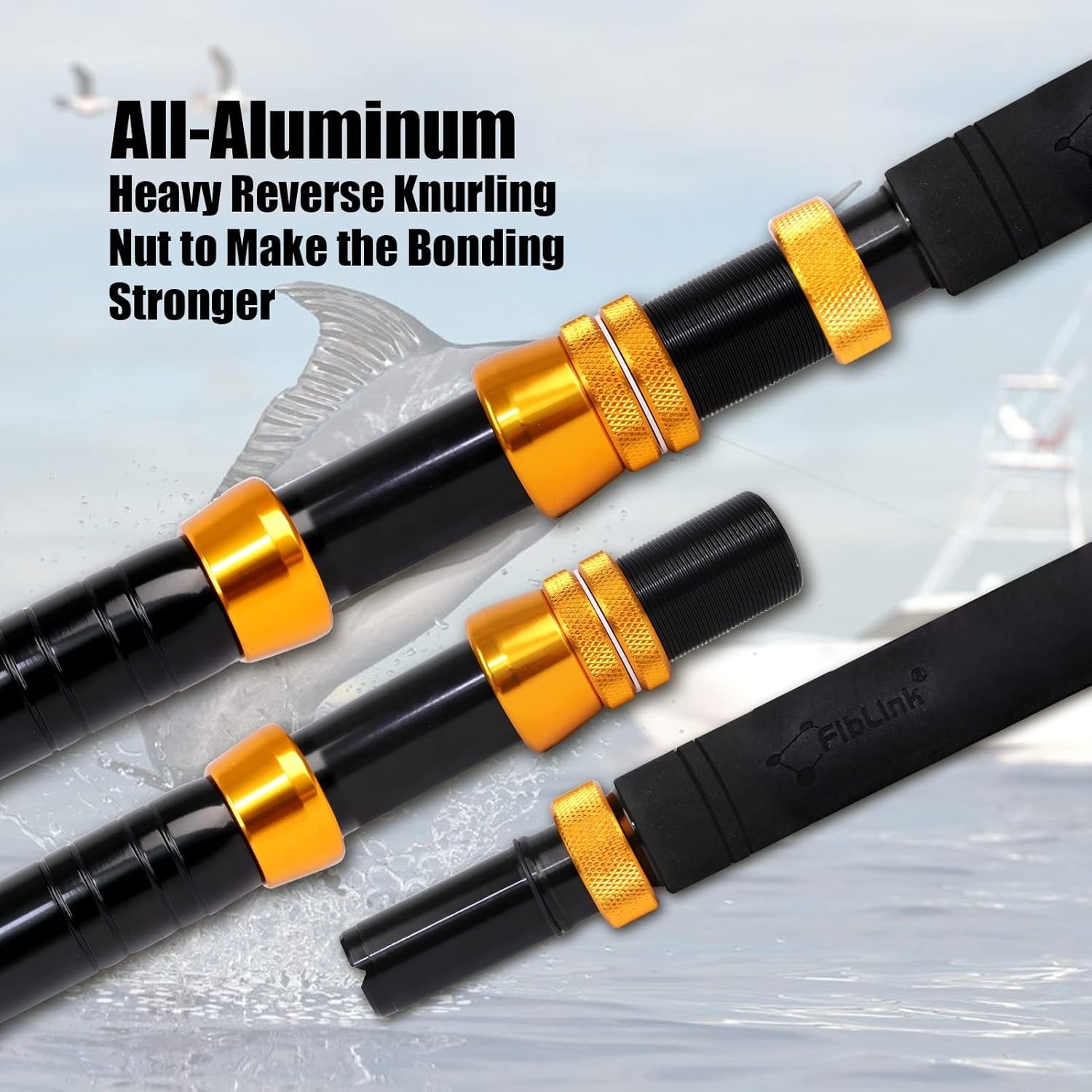 6.5′ Heavy Trolling Rod with Stainless Steel Rollers – Perfect for Deep Sea