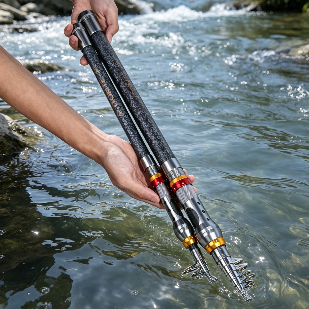 Carbon Fiber Fishing Rod Spinning Casting Pole Telescopic Fishing Rod 20-50lbs