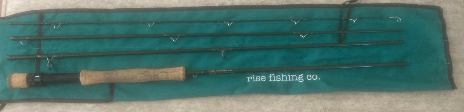Rise Fishing Co. Balance 9 Foot 8 Weight 4 Piece Fly Rod Comes With Sock No Case