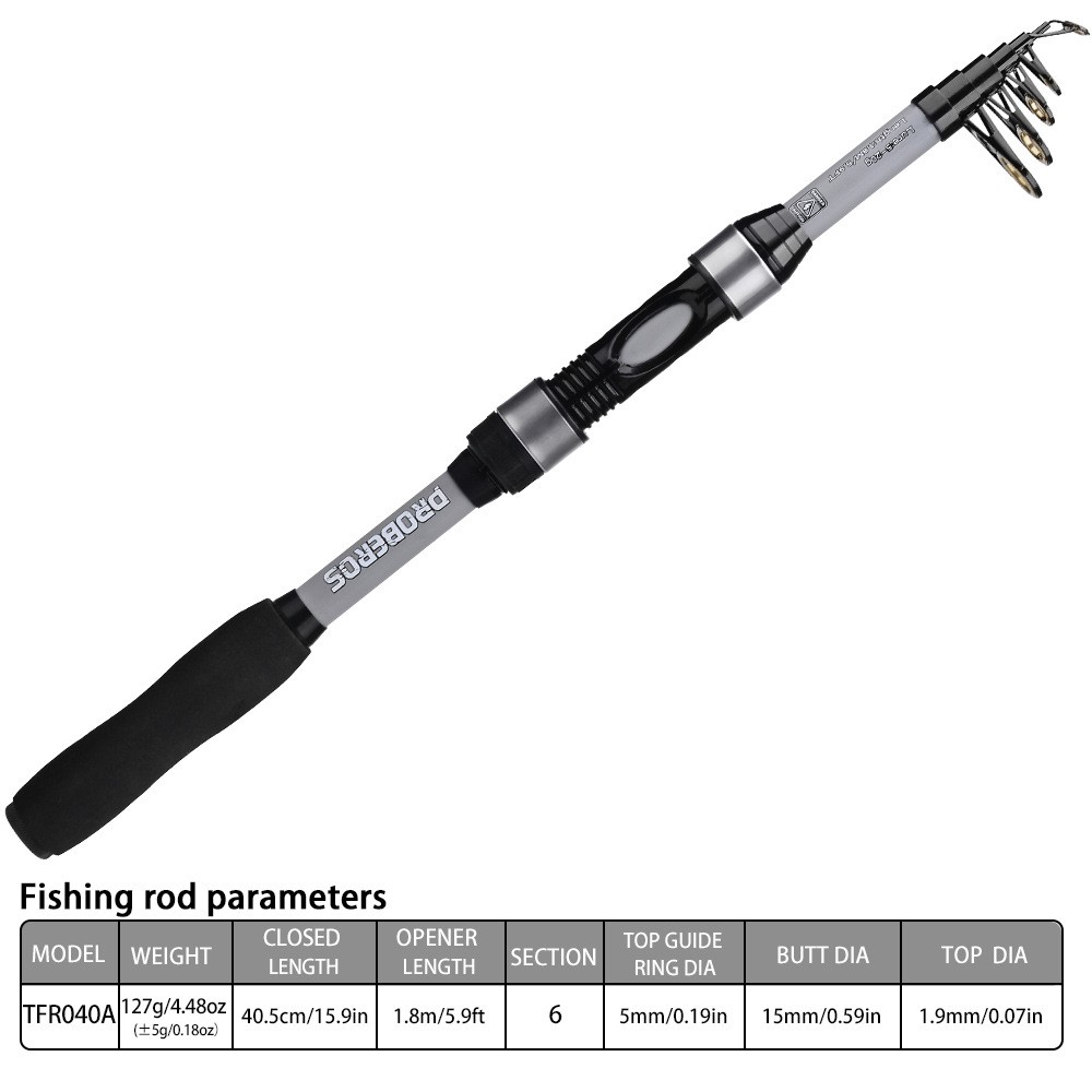 Telescopic Fishing Rod Glass Fiber Portable Saltwater/Freshwater Fishing Tool