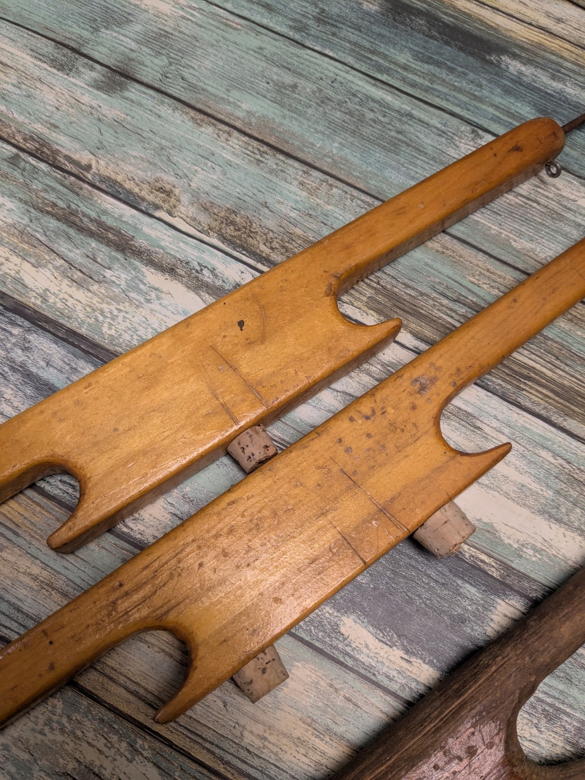 Handmade Ice Fishing Poles Lot of 4 Homemade Vintage Wooden