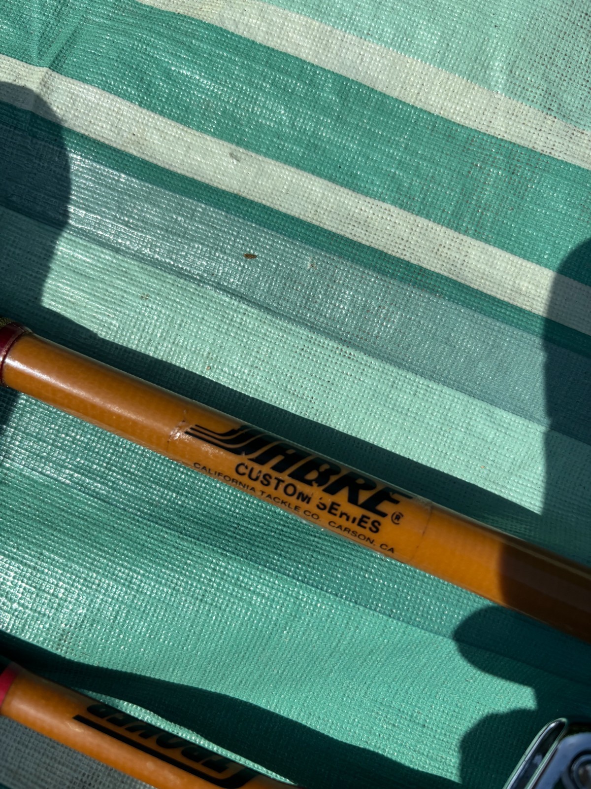 LOT of 2 VINTAGE HEAVY SABRE STROKER ROLLER TROLLING FISHING RODS VERY NICE!!