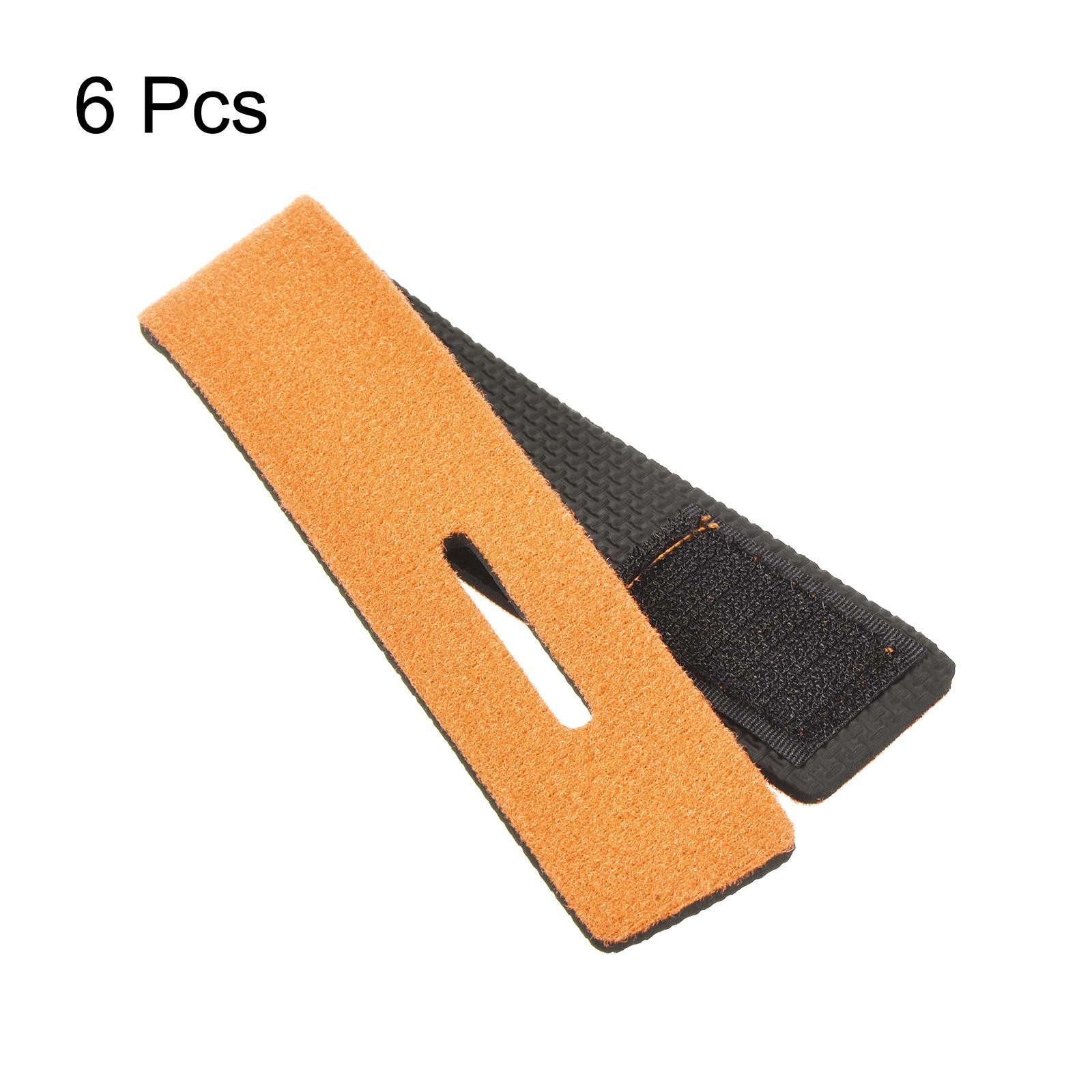 6pcs Fishing Rod Strap, 25cm Stretchy Belts Holders Pole Sleeve Cover, Orange