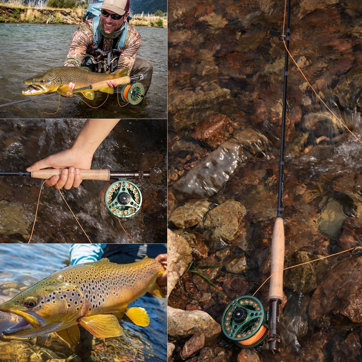 Saltwater Fly Rod 9ft, 4-Piece graphite rod, 5/6 Weight 8wt Fly Fishing Rod