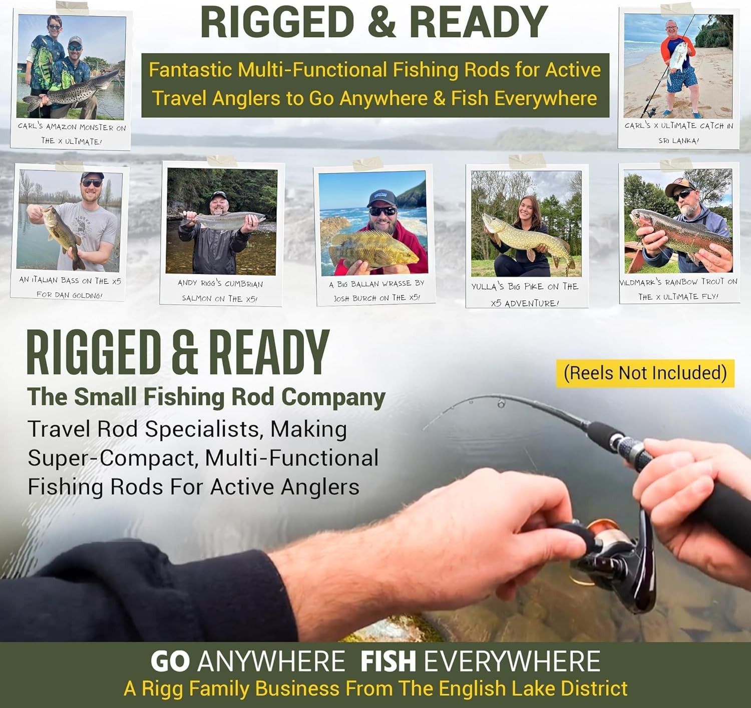 Rigged & Ready X Series Travel Fishing Rods. 6 Super Compact Combos and Rods,…