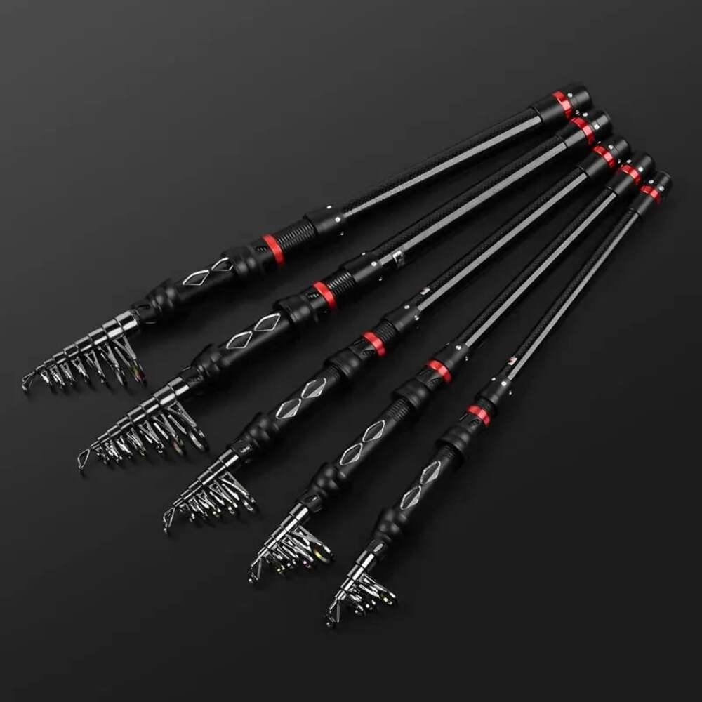 JSFUN Carbon Telescopic Rock Fishing Rod 1.8M 2.1M 2.4M 2.7M 3.0M Ultra Light Ro