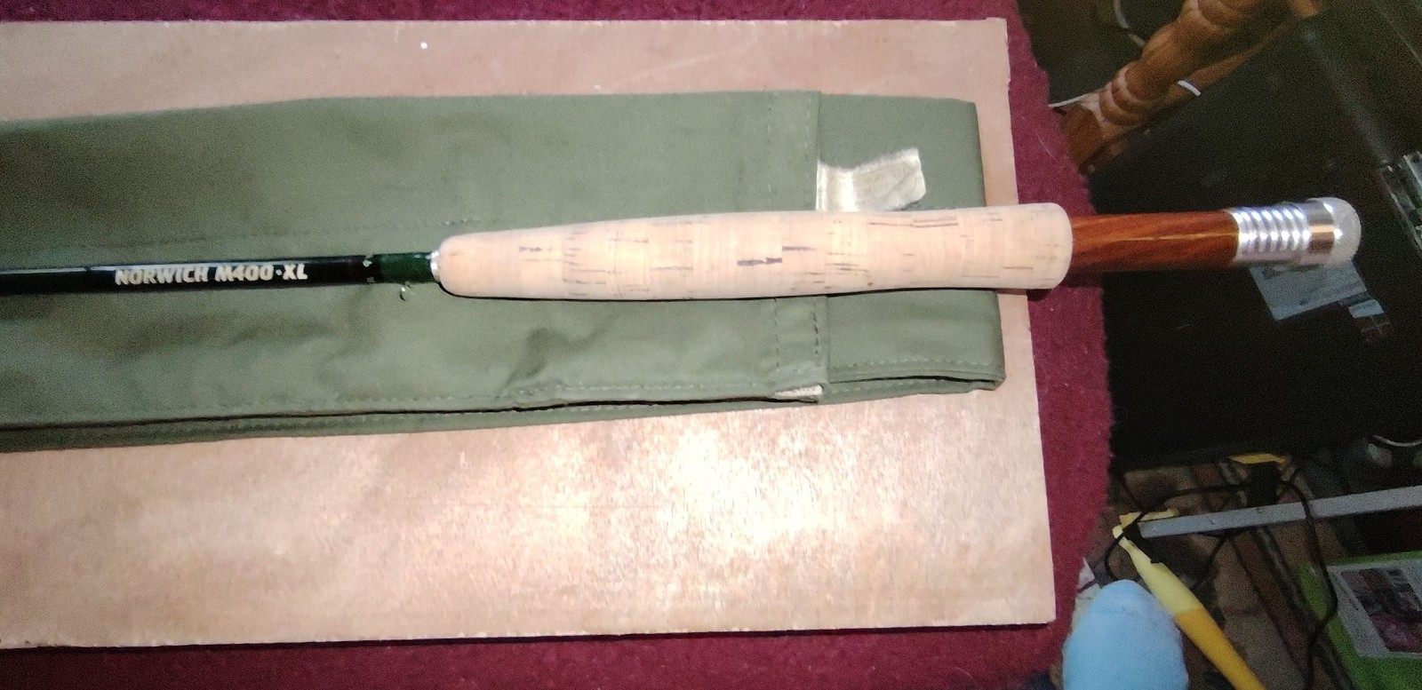 Vintage David Norwich 2 Piece 9’6″ 5/7 Fly Rod + cloth Case MX 400 XL graphite