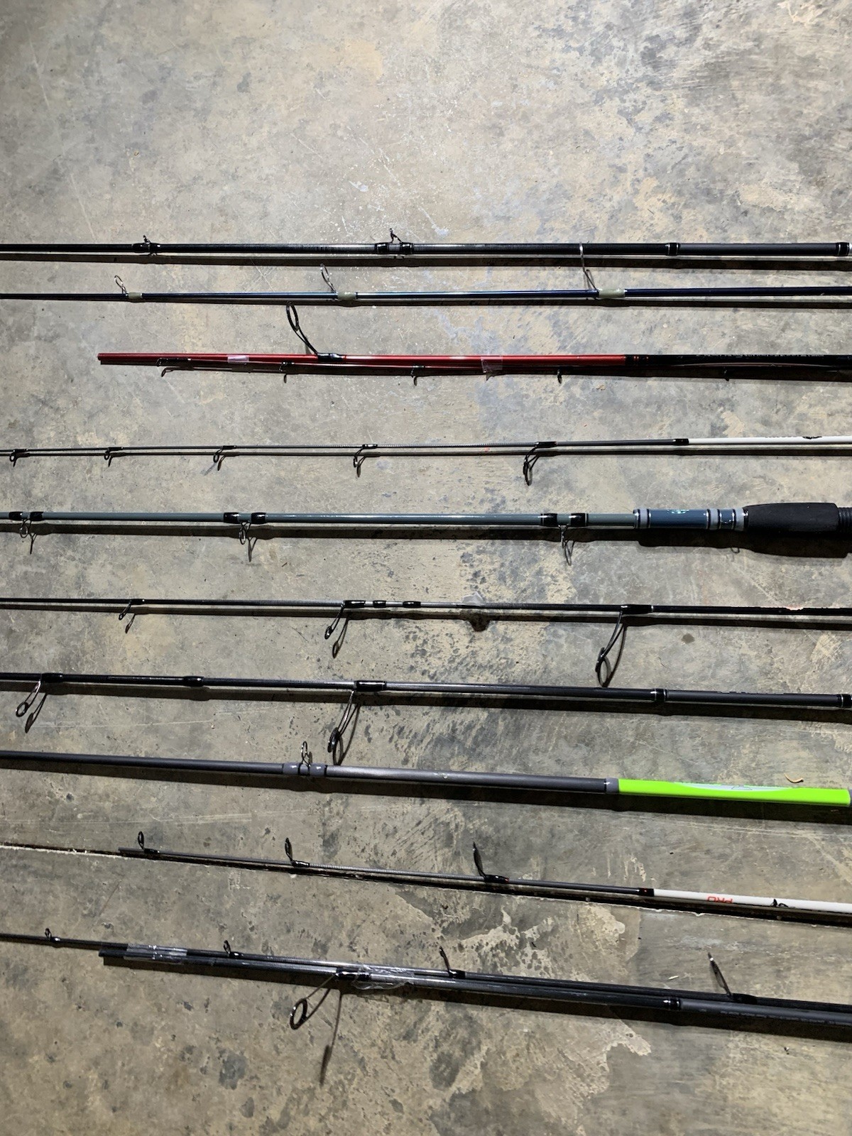 LOT OF 10 BASS PRO SHOPS FISHING RODS (BROKEN)