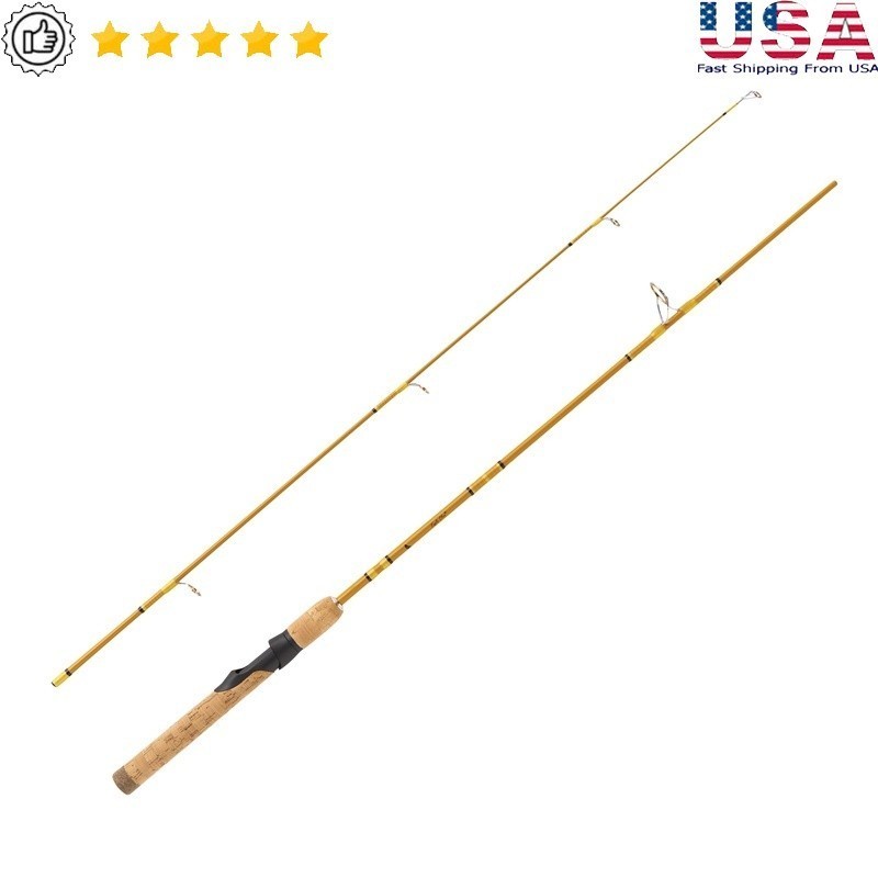 Crafted Glass 5’6″ Light Spinning Rod Cork Handle Stainless Guides Graphite Seat
