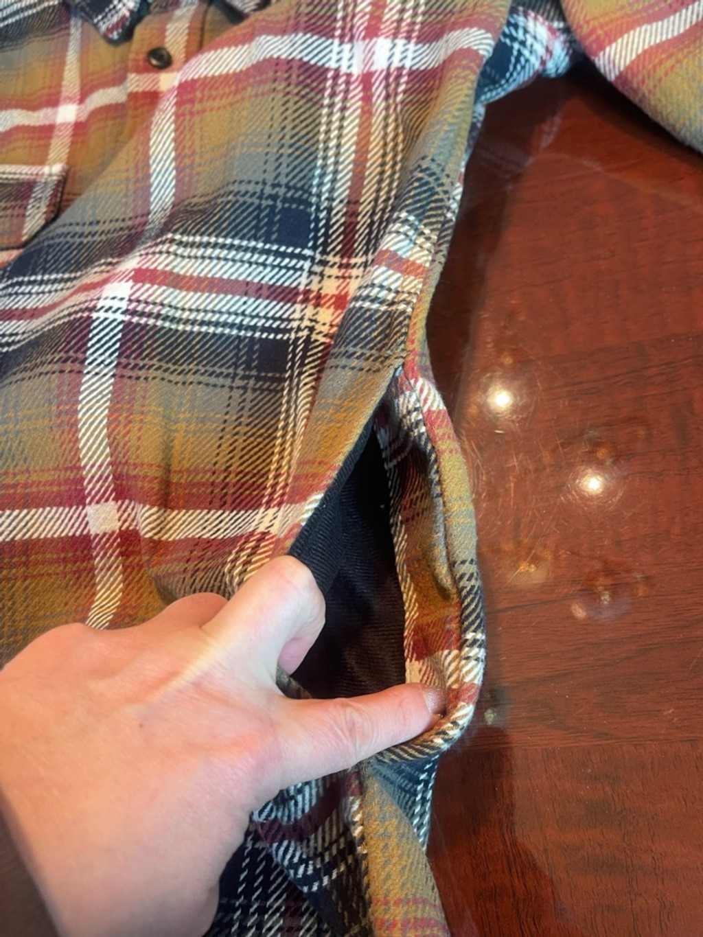 Orvis Heavyweight Plaid Flannel Shacket Side Pockets Lined Earth Tone Men’s XL
