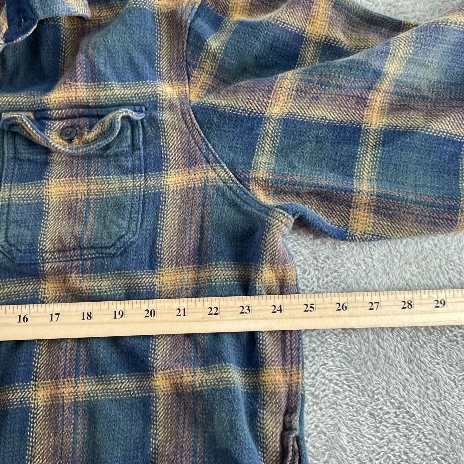 Orvis Mens Shacket XXL Plaid Flannel Shirt pockets 2904