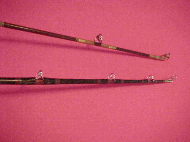 NICE PAIR OF 2 VINTAGE CUSTOM MADE 30 TO 60# CLASS CONVENTIONAL FISHING RODS W@W