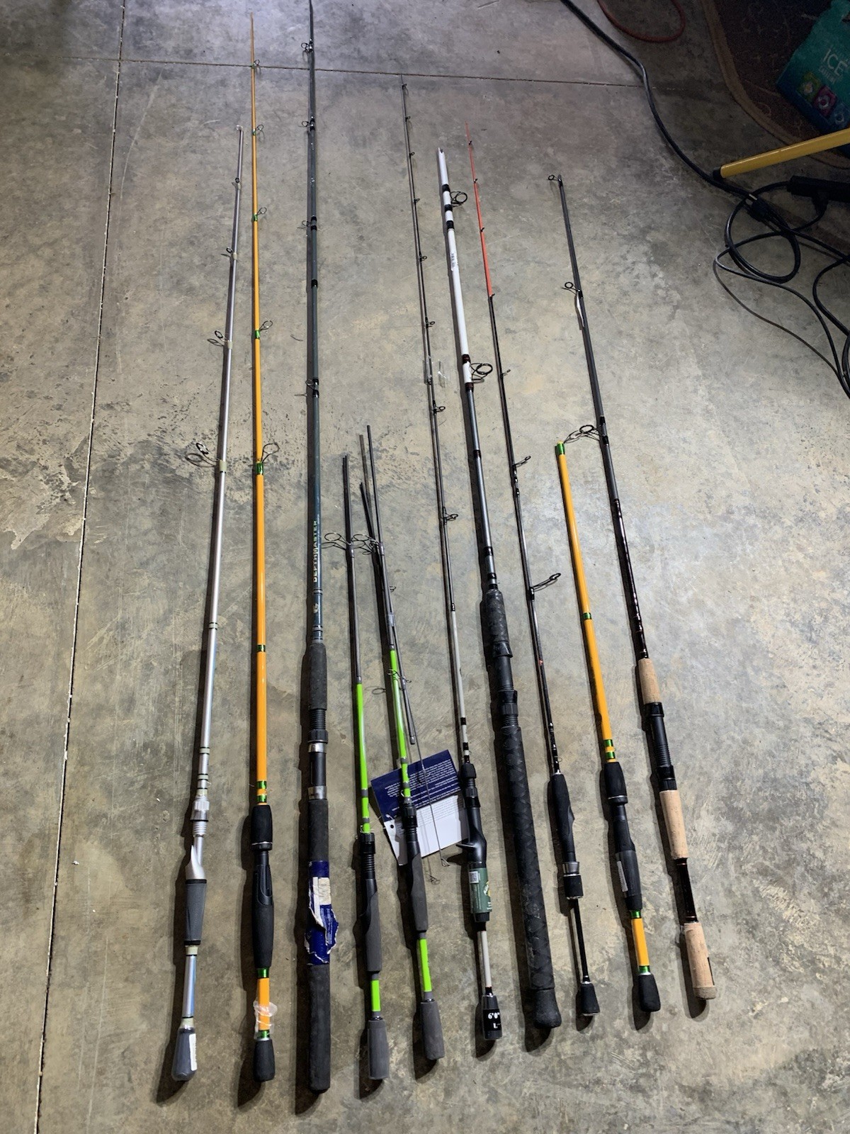 LOT OF 10 BASS PRO SHOPS FISHING RODS (BROKEN)