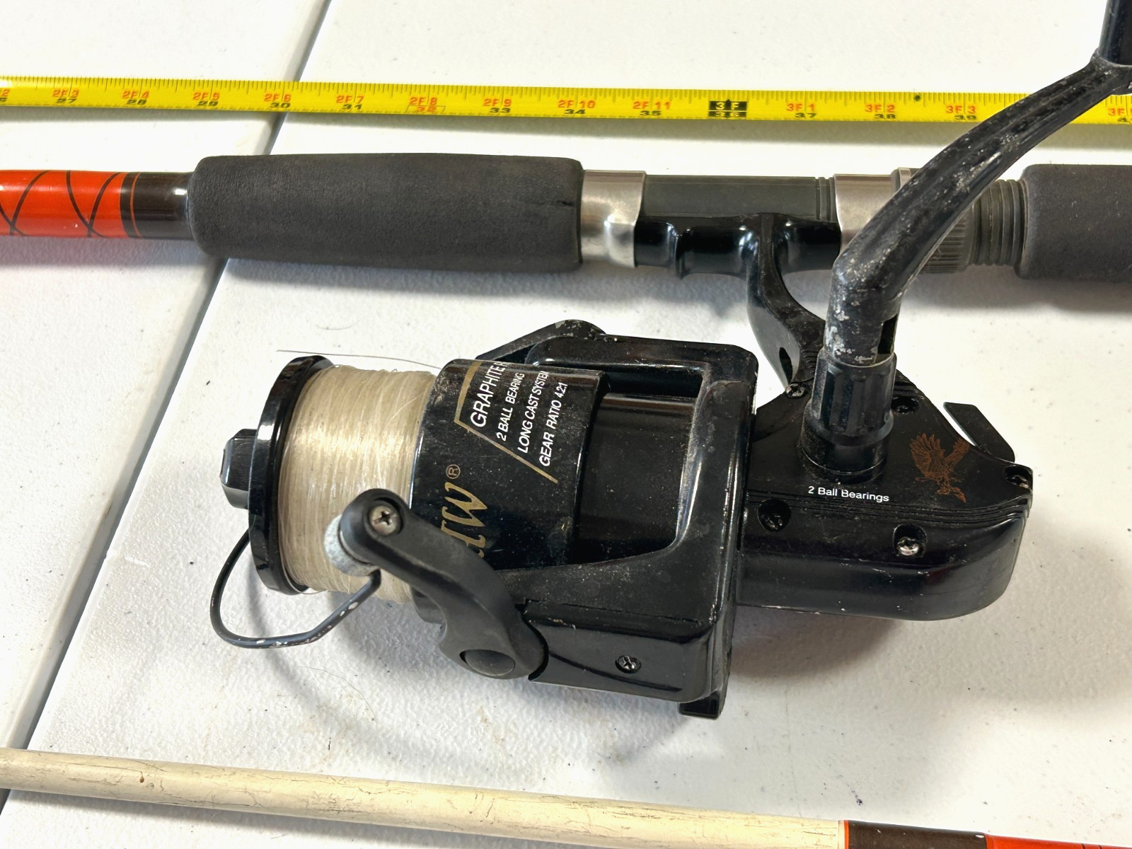 Vintage Drumstick Plus 9209 Eagle Heavy duty Fishing Rod & Eagle Claw 4280 Reel
