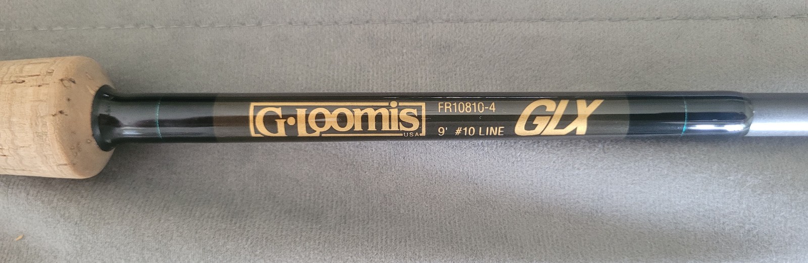 G. Loomis GLX 9′ 10wt 4 pc Fly Rod. FR10810-4 Excellent Condition