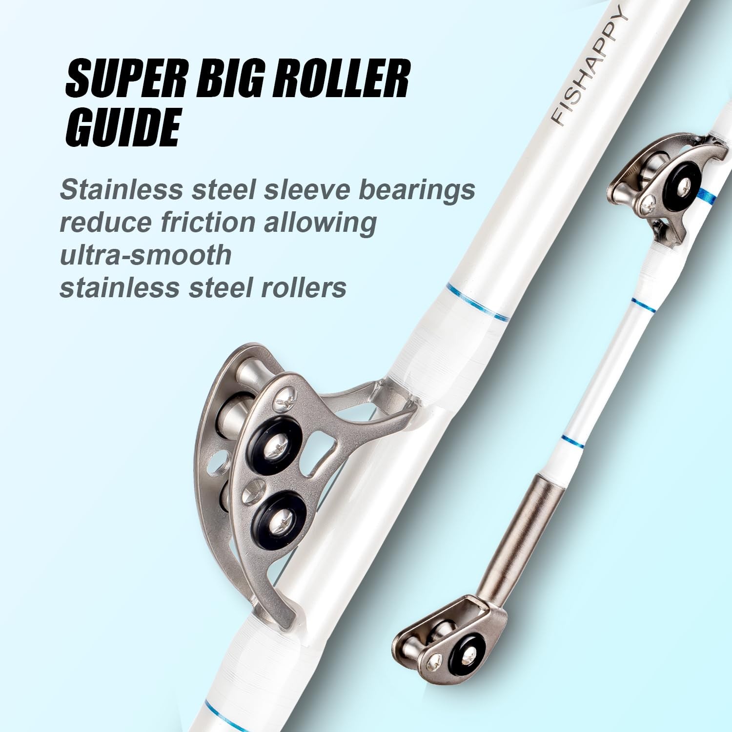 Trolling Rod Saltwater Offshore Heavy Roller Rod Bent Butt Trolling Rod Big